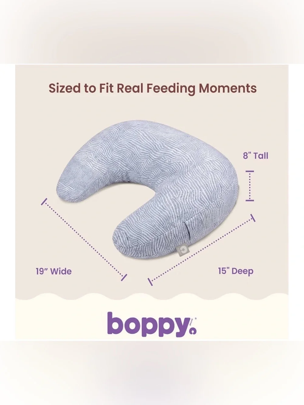 Boppy Nursing Pillow in Blue Speckled Current